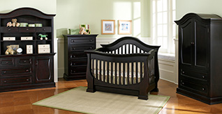 Davenport Baby Crib Collection in Espresso Finish